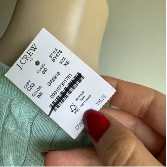 NWT J.Crew Factory Cable sweater shell - Picture 5 of 8